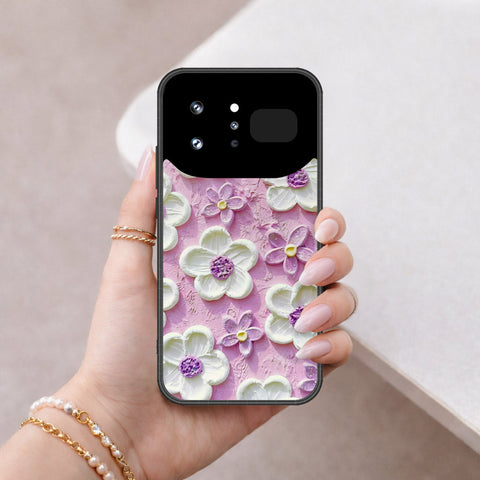 Infinix Note 60 Ultra Cover - Floral Series - Design 4 - Purple & White - HQ Ultra Shine Premium Infinity Glass Soft Silicon Borders Case