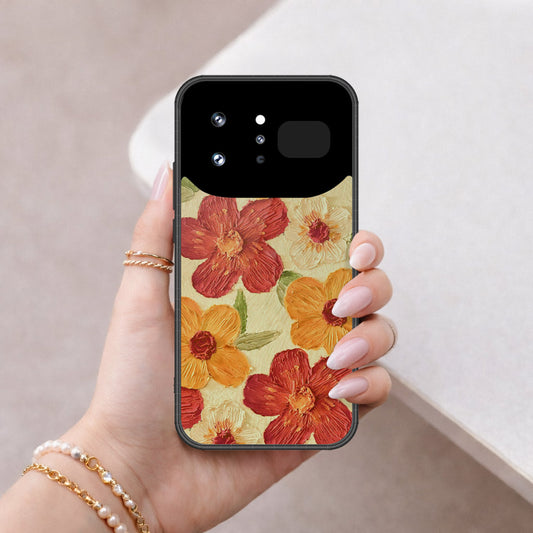 Infinix Note 60 Ultra Cover - Floral Series - Design 6 - Red & Orange - HQ Ultra Shine Premium Infinity Glass Soft Silicon Borders Case