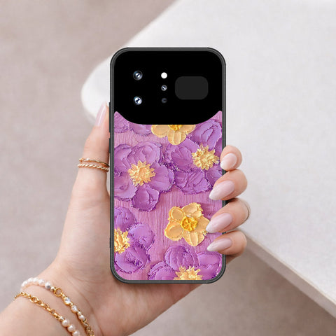 Infinix Note 60 Ultra Cover - Floral Series - Design 8 - Purple & Yellow - HQ Ultra Shine Premium Infinity Glass Soft Silicon Borders Case