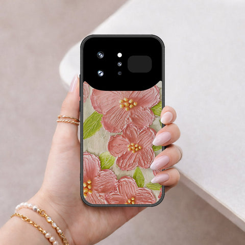 Infinix Note 60 Ultra Cover - Floral Series - Design 9 - Pink & Green - HQ Ultra Shine Premium Infinity Glass Soft Silicon Borders Case