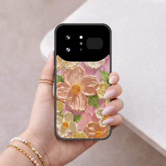 Infinix Note 60 Ultra Cover - Floral Series - Design 11 - White & Green - HQ Ultra Shine Premium Infinity Glass Soft Silicon Borders Case