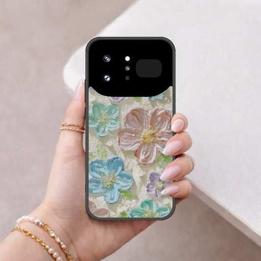 Infinix Note 60 Ultra Cover - Floral Series - Design 14 - Blue & Purple - HQ Ultra Shine Premium Infinity Glass Soft Silicon Borders Case