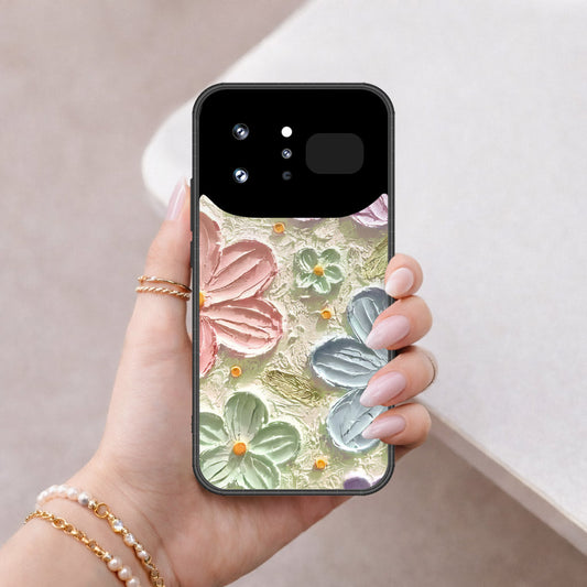 Infinix Note 60 Ultra Cover - Floral Series - Design 15 - Blue & Green - HQ Ultra Shine Premium Infinity Glass Soft Silicon Borders Case