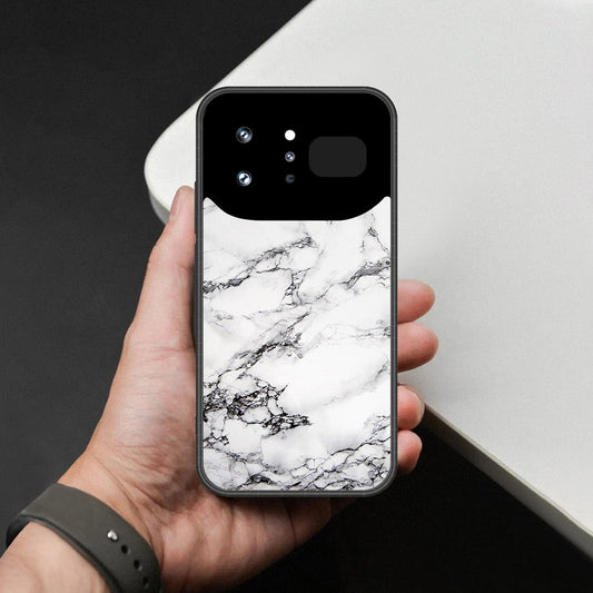Infinix Note 60 Ultra Cover - White Marble Series - HQ Ultra Shine Premium Infinity Glass Soft Silicon Borders Case