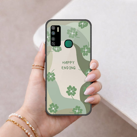 Infinix Note 7 Lite Cover - Happy Series - HQ Ultra Shine Premium Infinity Glass Soft Silicon Borders Case