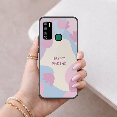Infinix Note 7 Lite Cover - Happy Series - HQ Ultra Shine Premium Infinity Glass Soft Silicon Borders Case