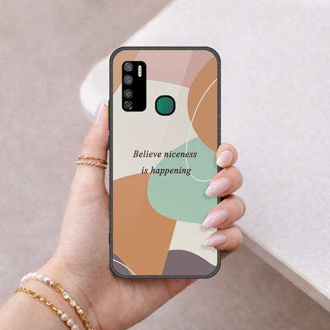 Infinix Note 7 Lite Cover - Happy Series - HQ Ultra Shine Premium Infinity Glass Soft Silicon Borders Case