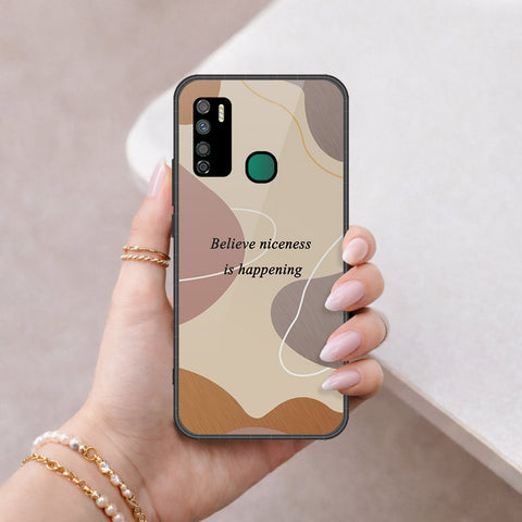 Infinix Note 7 Lite Cover - Happy Series - HQ Ultra Shine Premium Infinity Glass Soft Silicon Borders Case