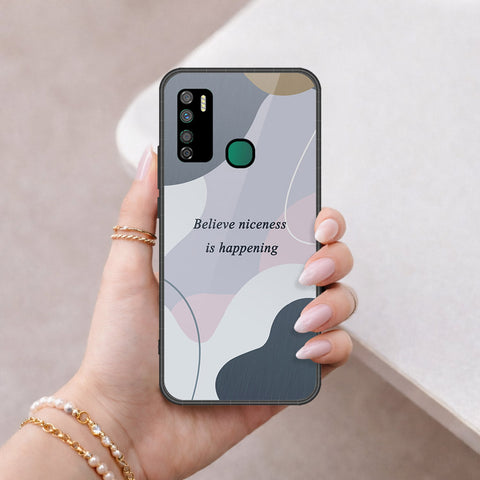 Infinix Note 7 Lite Cover - Happy Series - HQ Ultra Shine Premium Infinity Glass Soft Silicon Borders Case