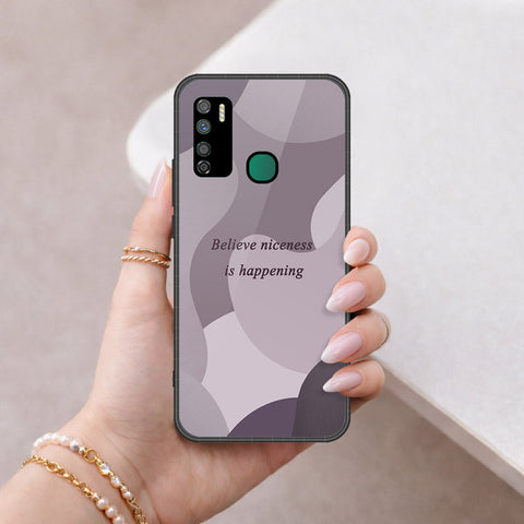 Infinix Note 7 Lite Cover - Happy Series - HQ Ultra Shine Premium Infinity Glass Soft Silicon Borders Case