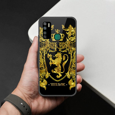 Infinix Note 7 Lite Cover - Gold Series - HQ Ultra Shine Premium Infinity Glass Soft Silicon Borders Case