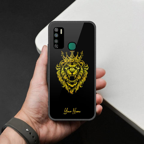 Infinix Note 7 Lite Cover - Gold Series - HQ Ultra Shine Premium Infinity Glass Soft Silicon Borders Case