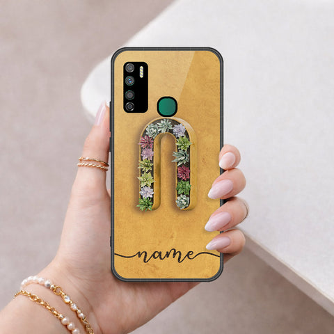 Infinix Note 7 Lite Cover - Personalized Alphabet Series - HQ Ultra Shine Premium Infinity Glass Soft Silicon Borders Case