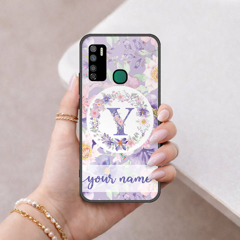Infinix Note 7 Lite Cover - Personalized Alphabet Series - HQ Ultra Shine Premium Infinity Glass Soft Silicon Borders Case