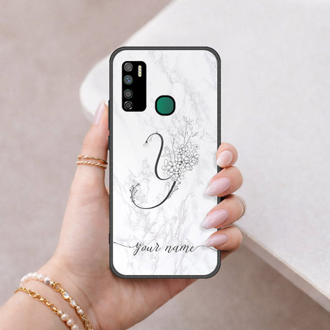 Infinix Note 7 Lite Cover - Personalized Alphabet Series - HQ Ultra Shine Premium Infinity Glass Soft Silicon Borders Case