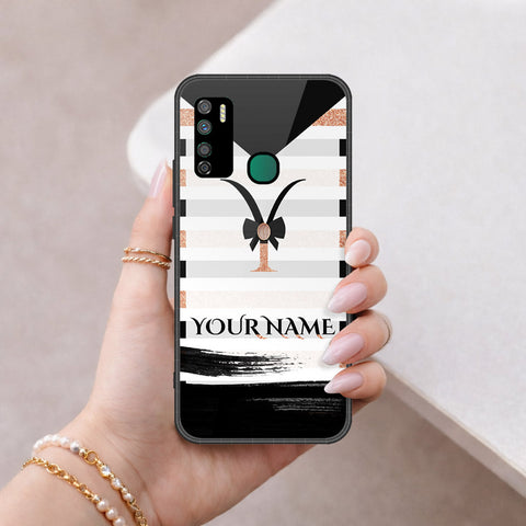 Infinix Note 7 Lite Cover - Personalized Alphabet Series - HQ Ultra Shine Premium Infinity Glass Soft Silicon Borders Case