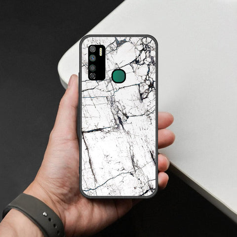 Infinix Note 7 Lite Cover - White Marble Series 2 - HQ Ultra Shine Premium Infinity Glass Soft Silicon Borders Case