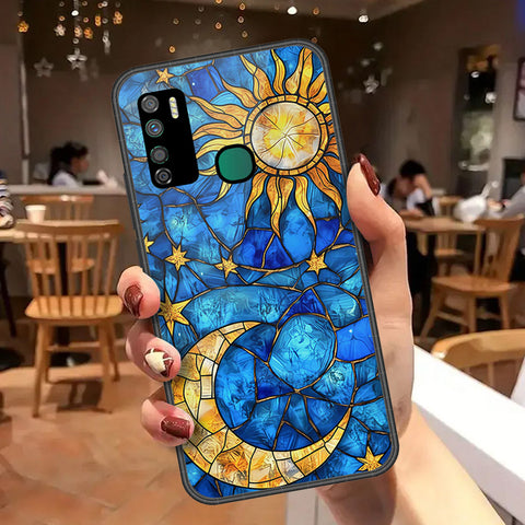 Infinix Note 7 Lite Cover - Celestial Starry Universe Series - HQ Ultra Shine Premium Infinity Glass Soft Silicon Borders Case