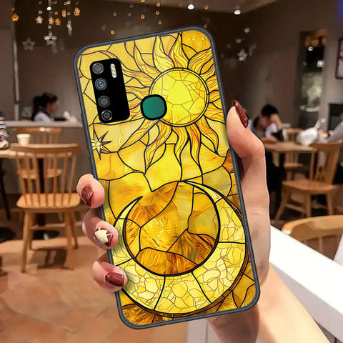 Infinix Note 7 Lite Cover - Celestial Starry Universe Series - HQ Ultra Shine Premium Infinity Glass Soft Silicon Borders Case