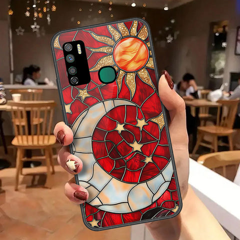 Infinix Note 7 Lite Cover - Celestial Starry Universe Series - HQ Ultra Shine Premium Infinity Glass Soft Silicon Borders Case