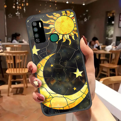 Infinix Note 7 Lite Cover - Celestial Starry Universe Series - HQ Ultra Shine Premium Infinity Glass Soft Silicon Borders Case