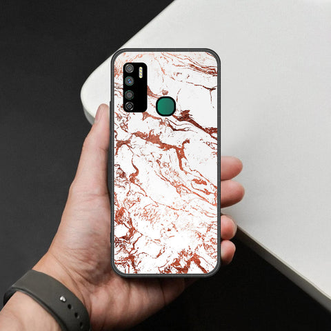 Infinix Note 7 Lite Cover - White Marble Series 2 - HQ Ultra Shine Premium Infinity Glass Soft Silicon Borders Case