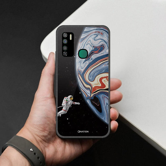 Infinix Note 7 Lite Cover - Cosmic Marble Astronaut Design - HQ Ultra Shine Premium Infinity Glass Soft Silicon Borders Case