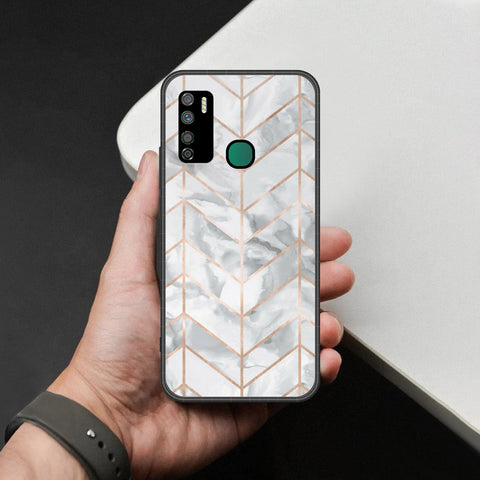 Infinix Note 7 Lite Cover - White Marble Series 2 - HQ Ultra Shine Premium Infinity Glass Soft Silicon Borders Case