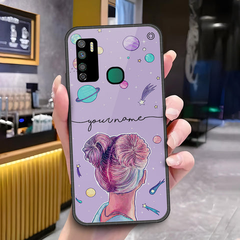 Infinix Note 7 Lite Cover - ONation Your Name Series - HQ Ultra Shine Premium Infinity Glass Soft Silicon Borders Case