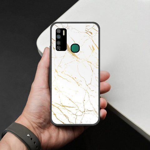 Infinix Note 7 Lite Cover - White Marble Series 2 - HQ Ultra Shine Premium Infinity Glass Soft Silicon Borders Case