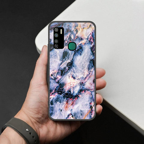 Infinix Note 7 Lite Cover - White Marble Series 2 - HQ Ultra Shine Premium Infinity Glass Soft Silicon Borders Case