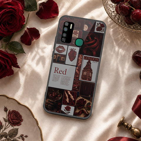 Infinix Note 7 Lite Cover - ONation Aesthetic Collage Series - HQ Ultra Shine Premium Infinity Glass Soft Silicon Borders Case