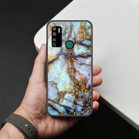 Infinix Note 7 Lite Cover - Colorful Marble Series - HQ Ultra Shine Premium Infinity Glass Soft Silicon Borders Case