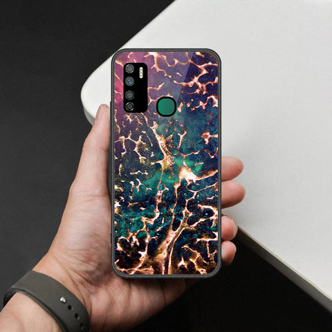 Infinix Note 7 Lite Cover - Colorful Marble Series - HQ Ultra Shine Premium Infinity Glass Soft Silicon Borders Case