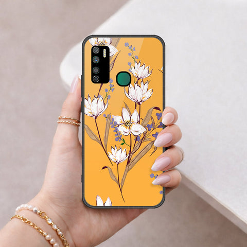 Infinix Note 7 Lite Cover - Floral Series - HQ Ultra Shine Premium Infinity Glass Soft Silicon Borders Case