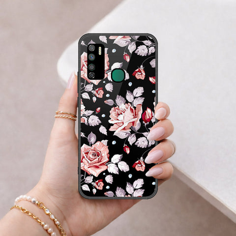 Infinix Note 7 Lite Cover - Floral Series - HQ Ultra Shine Premium Infinity Glass Soft Silicon Borders Case