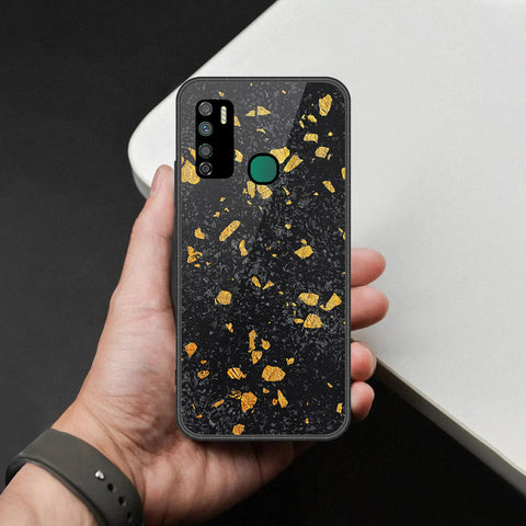 Infinix Note 7 Lite Cover - Black Marble Series - HQ Ultra Shine Premium Infinity Glass Soft Silicon Borders Case