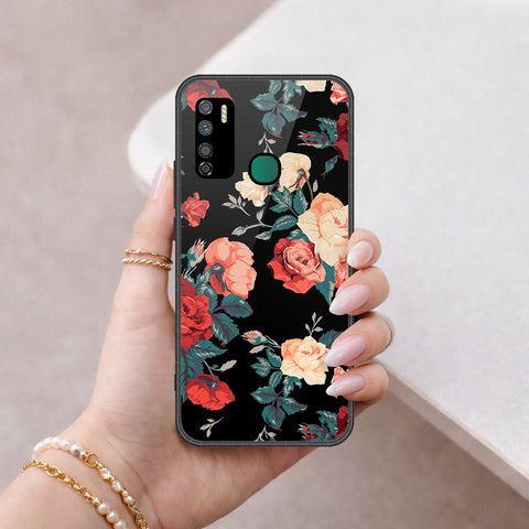 Infinix Note 7 Lite Cover - Floral Series 2 - HQ Ultra Shine Premium Infinity Glass Soft Silicon Borders Case