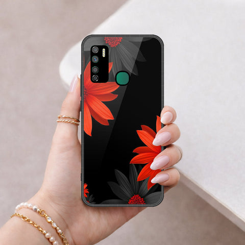 Infinix Note 7 Lite Cover - Floral Series 2 - HQ Ultra Shine Premium Infinity Glass Soft Silicon Borders Case