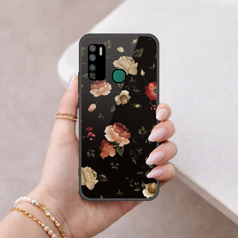 Infinix Note 7 Lite Cover - Floral Series 2 - HQ Ultra Shine Premium Infinity Glass Soft Silicon Borders Case