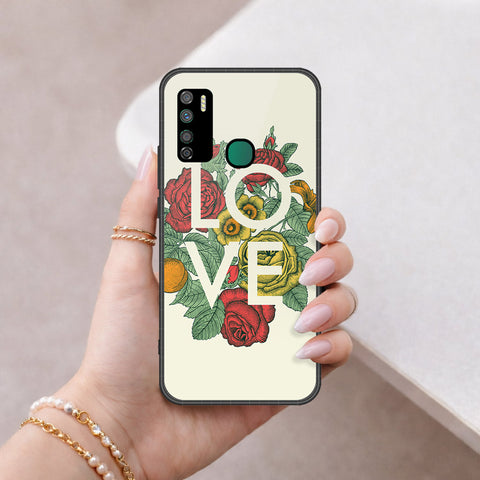 Infinix Note 7 Lite Cover - Floral Series 2 - HQ Ultra Shine Premium Infinity Glass Soft Silicon Borders Case