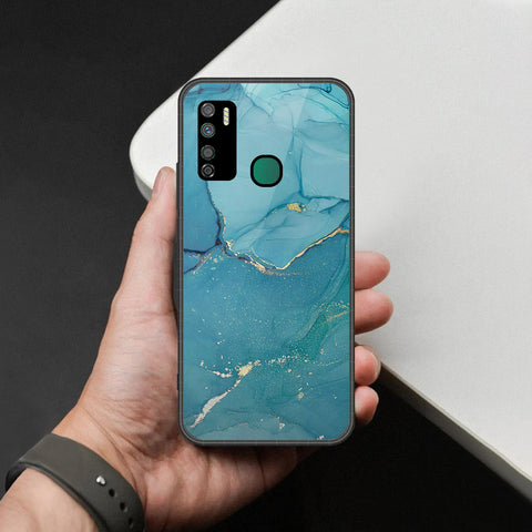 Infinix Note 7 Lite Cover - Mystic Marble Series - HQ Ultra Shine Premium Infinity Glass Soft Silicon Borders Case