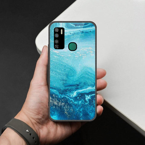 Infinix Note 7 Lite Cover - Mystic Marble Series - HQ Ultra Shine Premium Infinity Glass Soft Silicon Borders Case