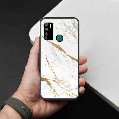 Infinix Note 7 Lite Cover - Mystic Marble Series - HQ Ultra Shine Premium Infinity Glass Soft Silicon Borders Case