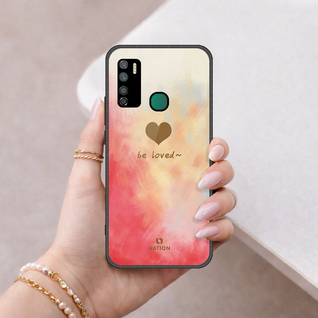 Infinix Note 7 Lite Cover - Onation Heart Series - HQ Ultra Shine Premium Infinity Glass Soft Silicon Borders Case