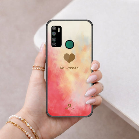 Infinix Note 7 Lite Cover - Onation Heart Series - HQ Ultra Shine Premium Infinity Glass Soft Silicon Borders Case