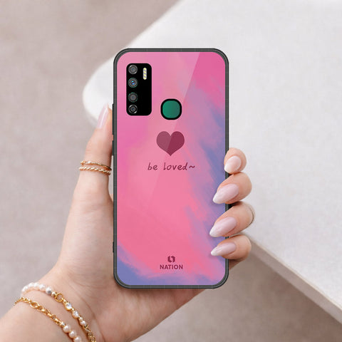 Infinix Note 7 Lite Cover - Onation Heart Series - HQ Ultra Shine Premium Infinity Glass Soft Silicon Borders Case