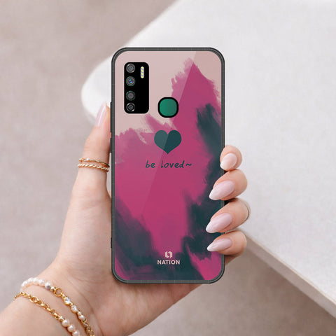 Infinix Note 7 Lite Cover - Onation Heart Series - HQ Ultra Shine Premium Infinity Glass Soft Silicon Borders Case