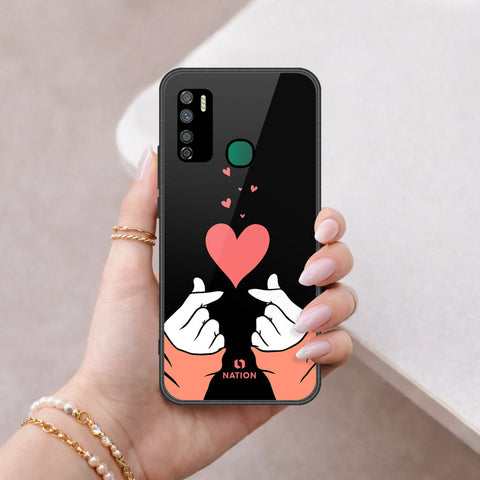 Infinix Note 7 Lite Cover - Onation Heart Series - HQ Ultra Shine Premium Infinity Glass Soft Silicon Borders Case