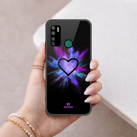 Infinix Note 7 Lite Cover - Onation Heart Series - HQ Ultra Shine Premium Infinity Glass Soft Silicon Borders Case